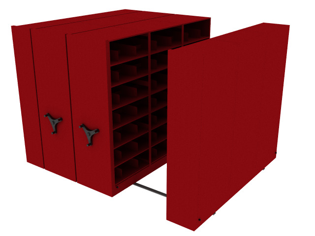 Cranberry Red Mobile Storage Shelves