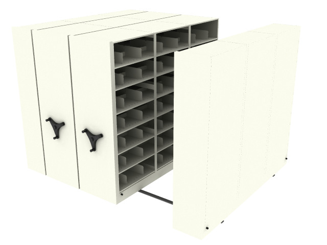 Parchment Color Mobile Storage Shelves