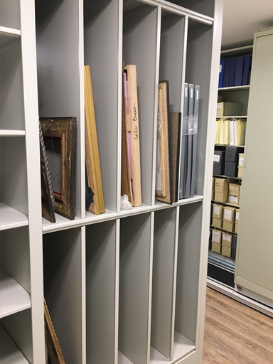 tall art storage shelves, cubbies, shelving